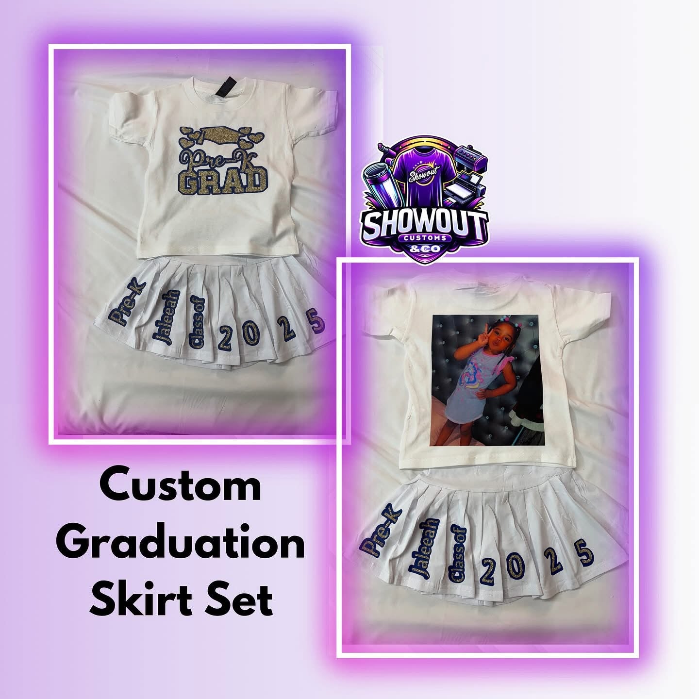 Kids Graduation Skirt Set