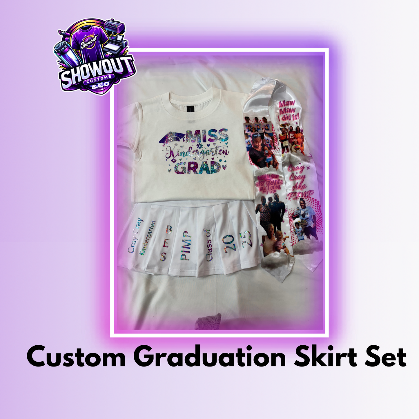 Kids Graduation Skirt Set