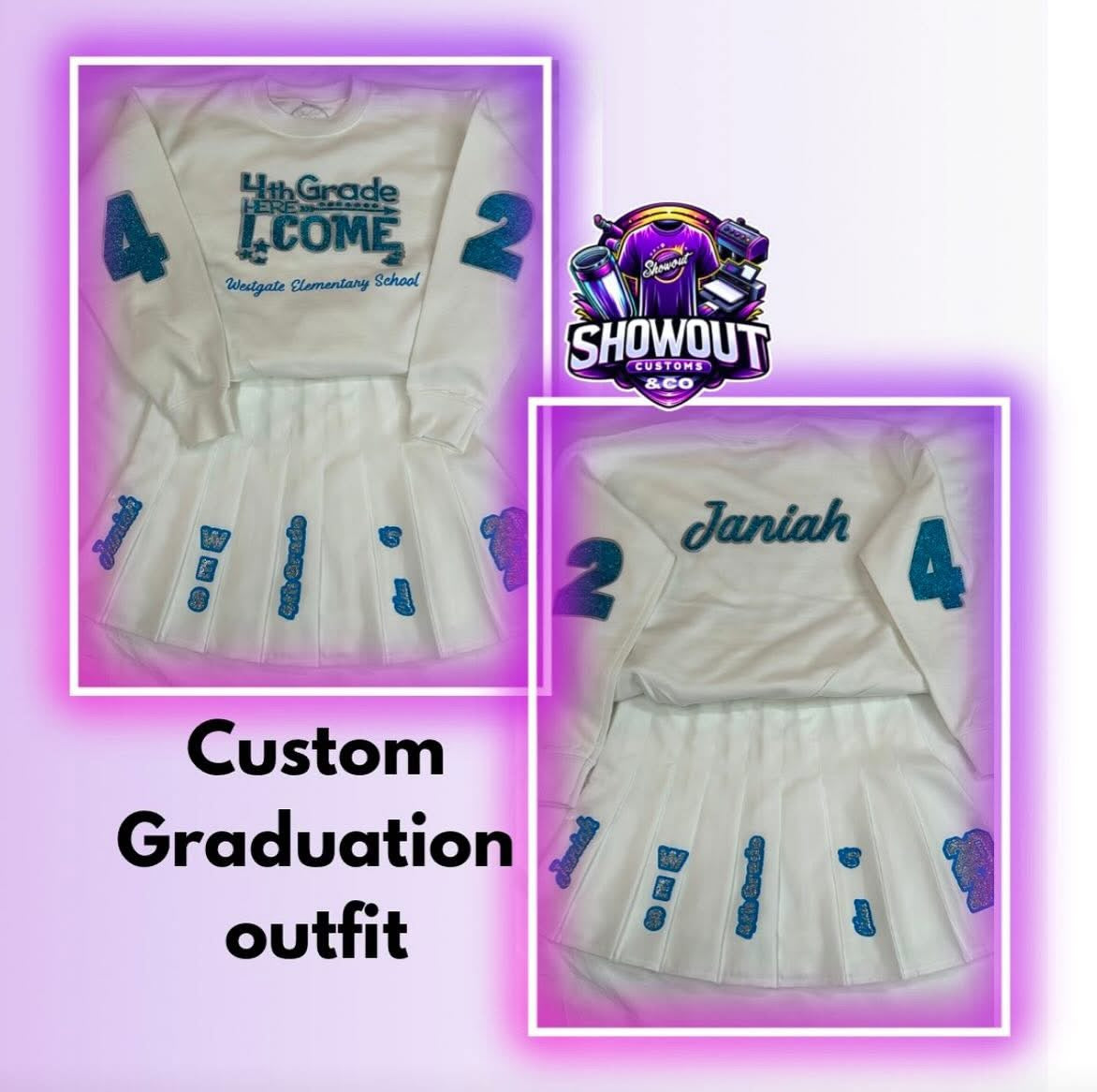Kids Graduation Skirt Set