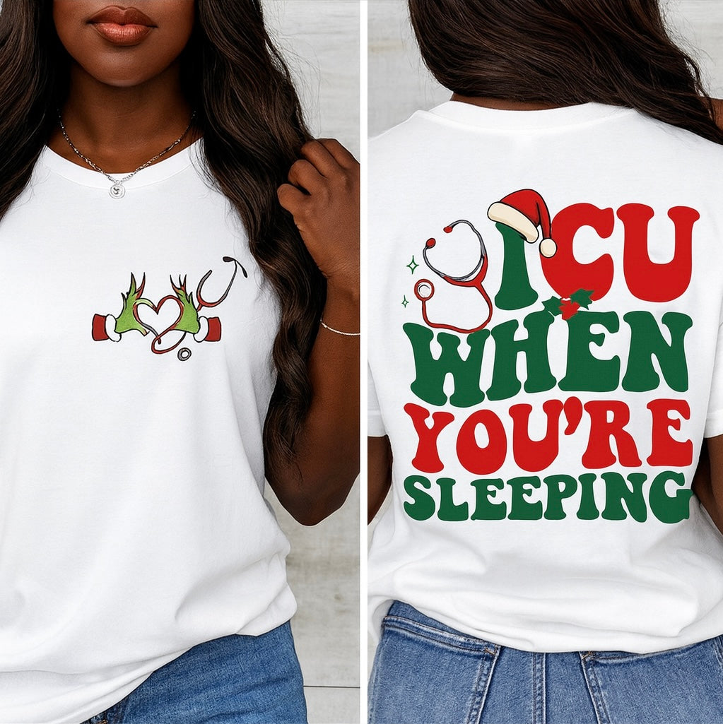ICU When You’re Sleeping Christmas Nurse Shirt / Sweater